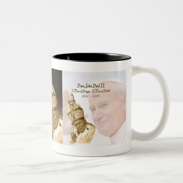 2 Couleurs Tasse de collage de Pape Jean Paul II (Droit)