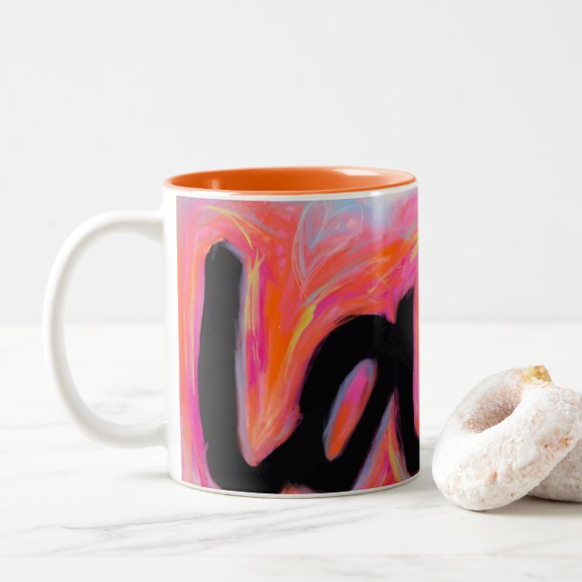 2 Couleurs Tasse de collection de "AMOUR" (Avec donut)