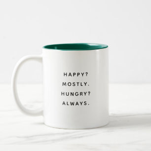 2 Couleurs Tasse de collègue heureux affamé heureux humoristi