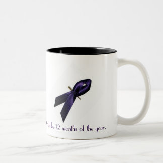 2 Couleurs Tasse de conscience d'abus domestique