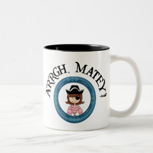 2 Couleurs Tasse de copain de fille de pirate d'Arrgh