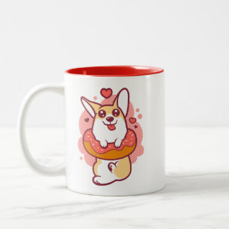 2 Couleurs Tasse de corail de corgi de beignet