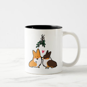 2 Couleurs Tasse de corgi de baiser de gui