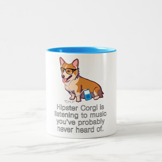 2 Couleurs Tasse de corgi de Hispter (Centre)
