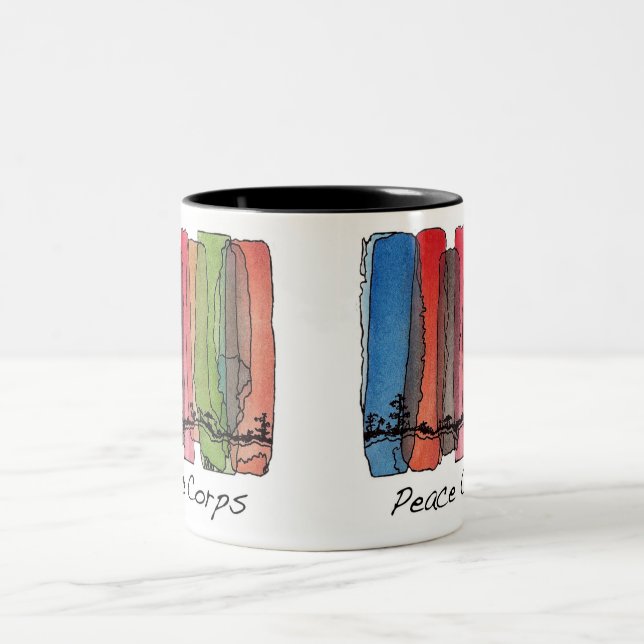 2 Couleurs Tasse de corps de paix (Centre)