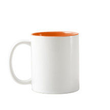 Tasse de couleur réglée : orange, intérieur orange