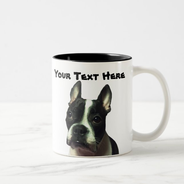2 Couleurs Tasse de coutume de Boston Terrier (Droit)