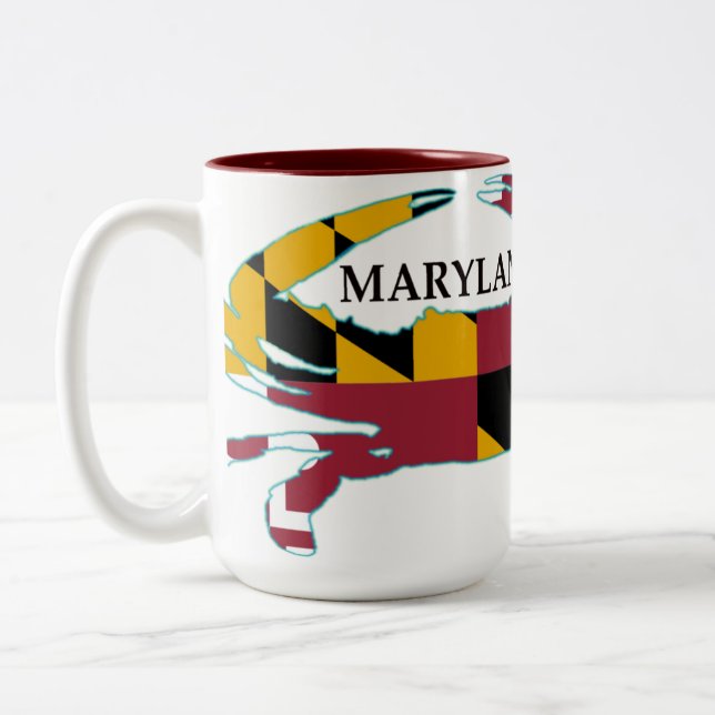 2 Couleurs Tasse de crabe de drapeau du Maryland (Gauche)