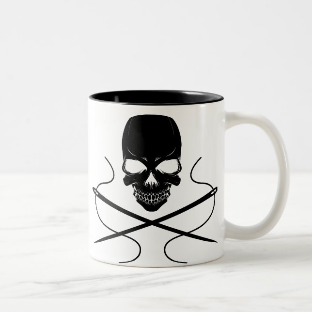 2 Couleurs Tasse de crâne et d'Aiguille-Café (Droit)
