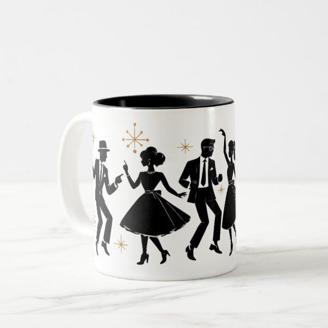 2 Couleurs Tasse de danse Rock ‘n’ Roll des années 50 (Devant gauche)