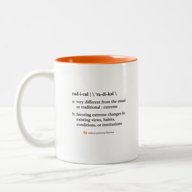 2 Couleurs Tasse de définition de radical gaucher (Gauche)