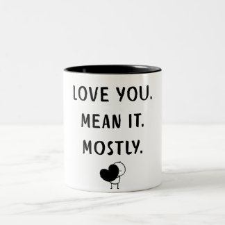 2 Couleurs Tasse de design de citation d'amour minimaliste dr