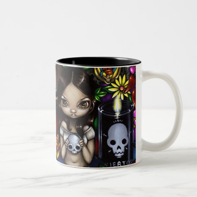 2 Couleurs Tasse de "Dia de los Muertos" (Droit)