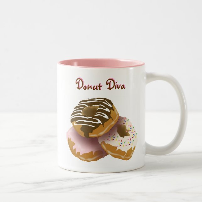 2 Couleurs Tasse de diva de beignet (Droit)
