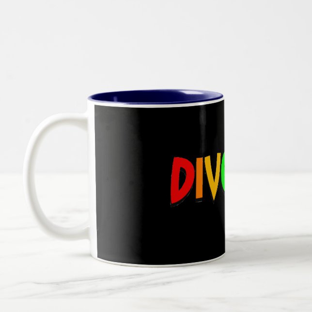 2 Couleurs Tasse de diversité (arc-en-ciel) - customisée (Gauche)