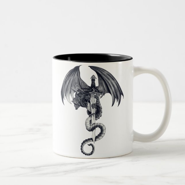 2 Couleurs Tasse de dragon et d'épée (Droit)