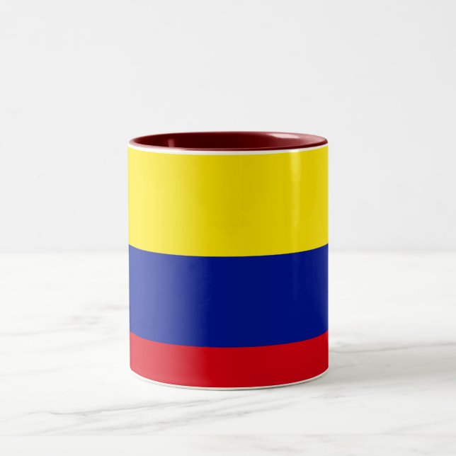 2 Couleurs Tasse de drapeau de la Colombie (Centre)