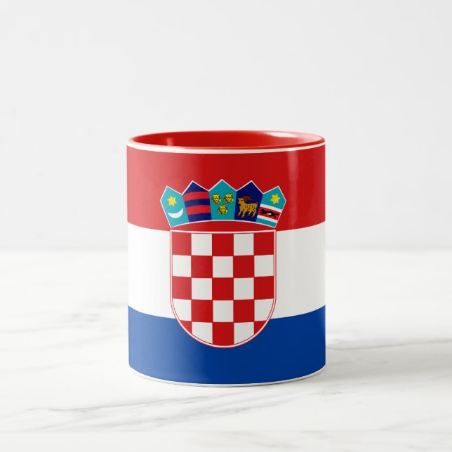 2 Couleurs Tasse de drapeau de la Croatie (Centre)