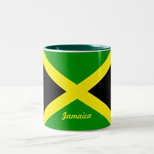 2 Couleurs Tasse de drapeau de la Jamaïque (Centre)