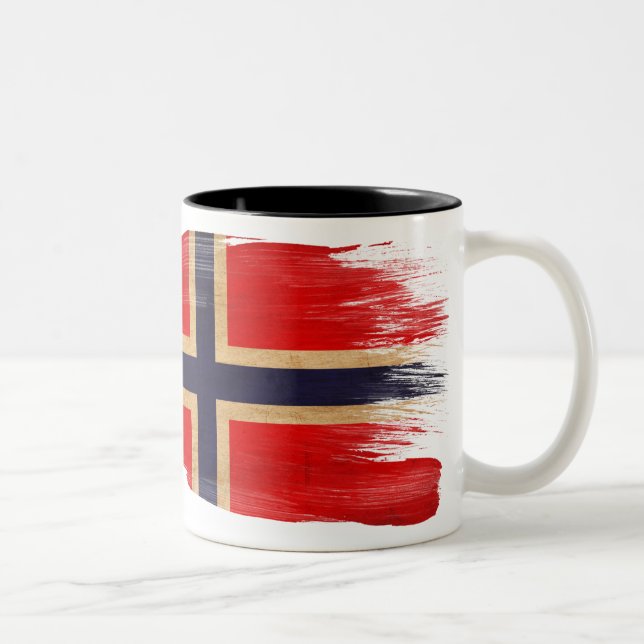 2 Couleurs Tasse de drapeau de la Norvège (Droit)
