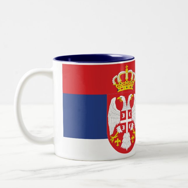 2 Couleurs Tasse de drapeau de la Serbie (Gauche)