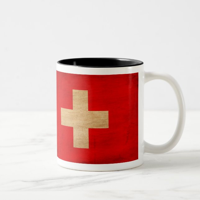 2 Couleurs Tasse de drapeau de la Suisse (Droit)