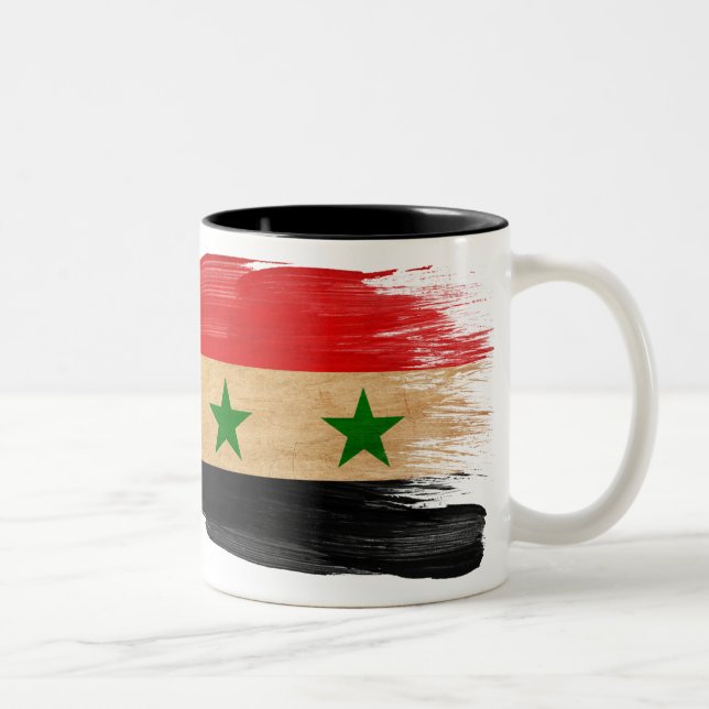 2 Couleurs Tasse de drapeau de la Syrie (Droit)