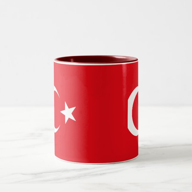 2 Couleurs Tasse de drapeau de la Turquie (Centre)