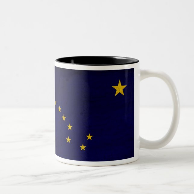 2 Couleurs Tasse de drapeau de l'Alaska (Droit)