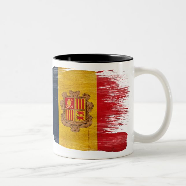 2 Couleurs Tasse de drapeau de l'Andorre (Droit)