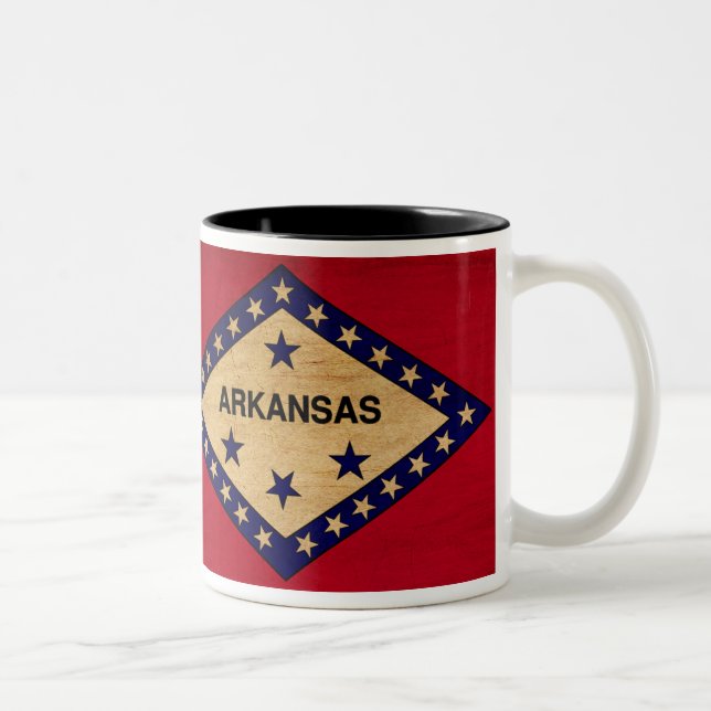 2 Couleurs Tasse de drapeau de l'Arkansas (Droit)
