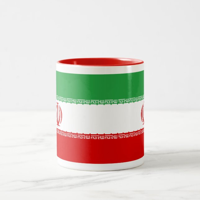 2 Couleurs Tasse de drapeau de l'Iran (Centre)