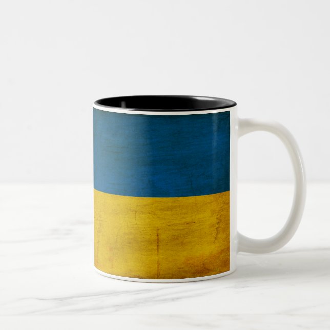 2 Couleurs Tasse de drapeau de l'Ukraine (Droit)