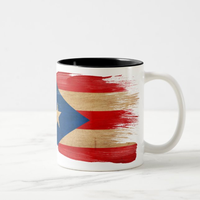 2 Couleurs Tasse de drapeau de Porto Rico (Droit)