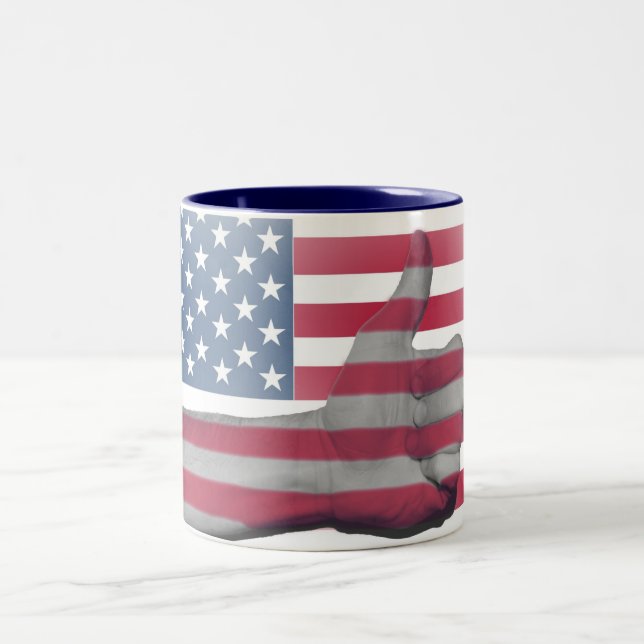 2 Couleurs Tasse de drapeau des Etats-Unis (Centre)