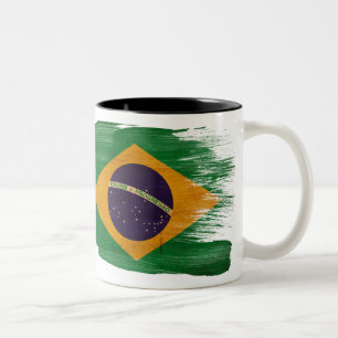 2 Couleurs Tasse de drapeau du Brésil
