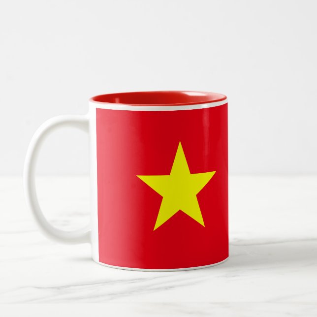 2 Couleurs Tasse de drapeau du Vietnam (Gauche)
