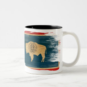 2 Couleurs Tasse de drapeau du Wyoming