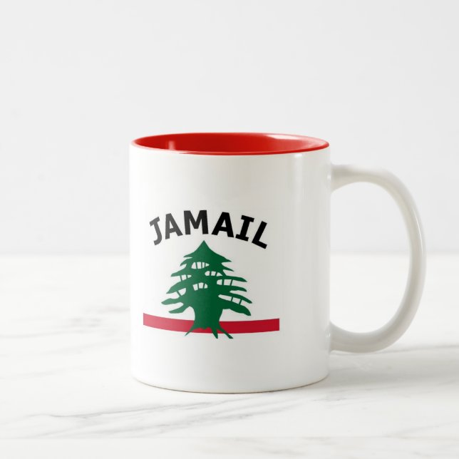 2 Couleurs Tasse de famille de Jamail - rouge (Droit)
