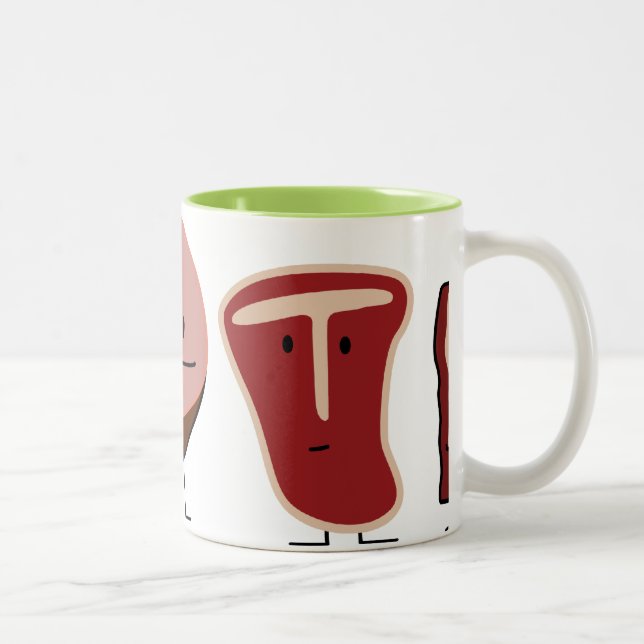2 Couleurs Tasse de famille de viande (Droit)