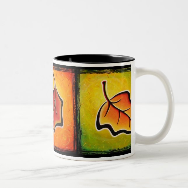 2 Couleurs Tasse de feuille d'automne (Droit)