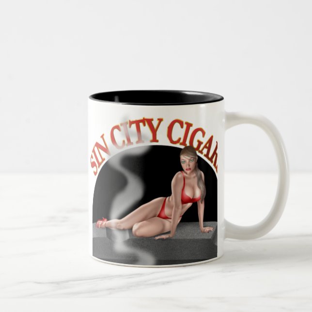 2 Couleurs Tasse de "fille de bikini" de cigares de Sin City (Droit)