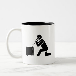 2 Couleurs Tasse de fissuration de pictogramme de