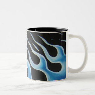 2 Couleurs Tasse de flammes bleues