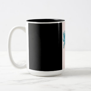 2 Couleurs tasse de fleurs bleues