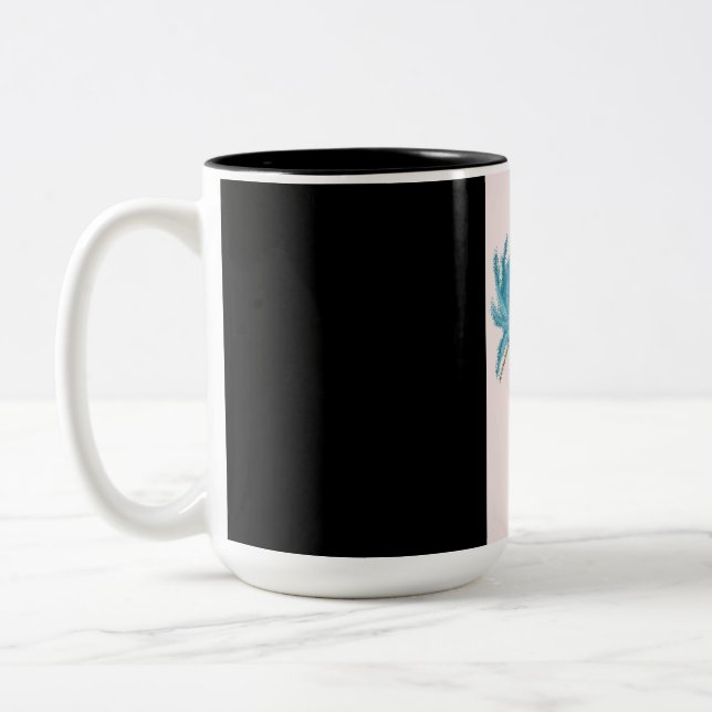 2 Couleurs tasse de fleurs bleues (Gauche)
