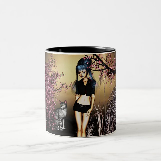 2 Couleurs Tasse de fleurs de cerisier (Centre)