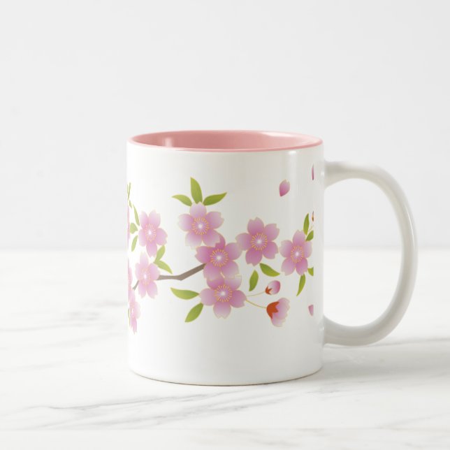 2 Couleurs Tasse de fleurs de cerisier de ressort (Droit)