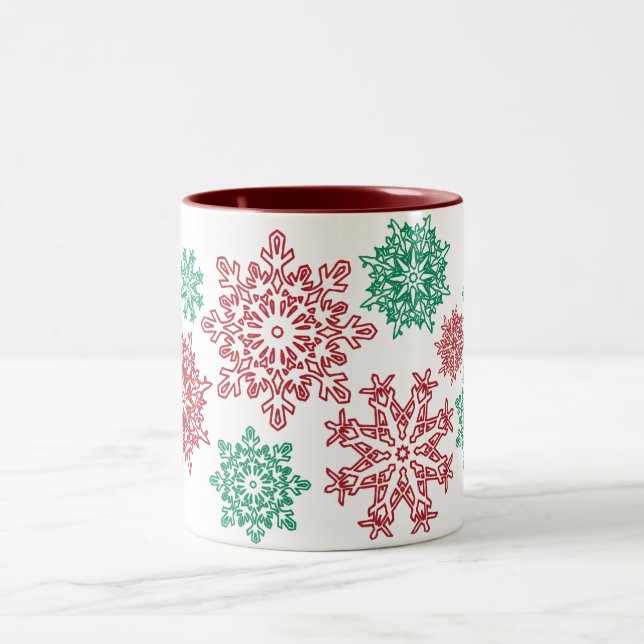 2 Couleurs Tasse de flocon de neige de Noël 220 (Centre)