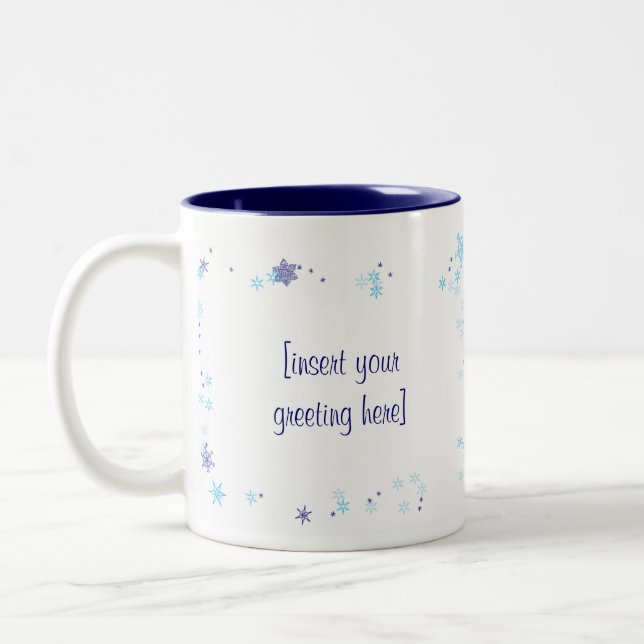 2 Couleurs Tasse de flocon de neige d'hiver (personnalisable) (Gauche)